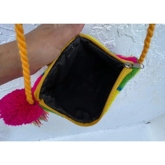 Wayuu Clutch Wallet Long Strap 100% Handmade Crossbody Bag Multi 9"x6" - Picture 7 of 7